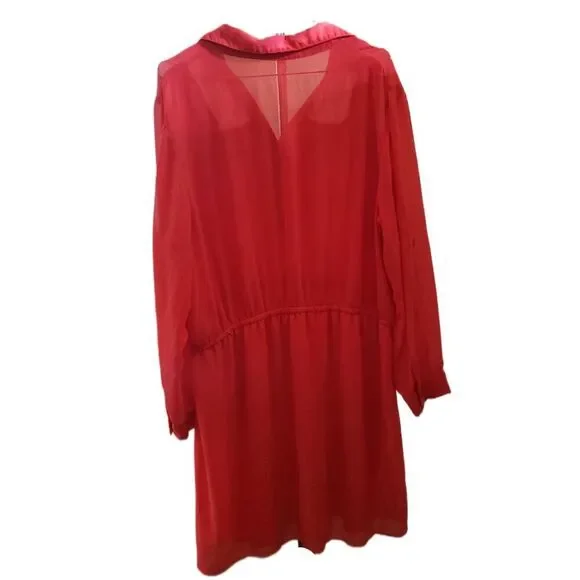 🌸New Look Woman's Lightweight Orange Dress with Zip Pockets - Picture 4 of 5